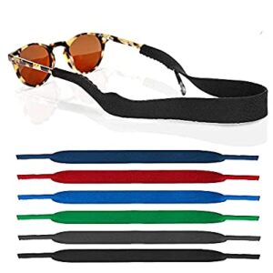 6 Pack Neoprene Glasses and Sunglasses Strap, Anti Slip Sport Eyewear Retainer Holder Strap (Multicolor-6pcs)