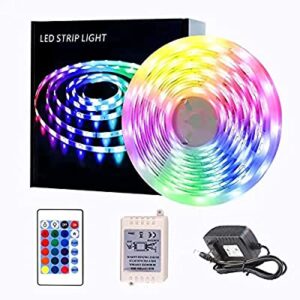 LED Strip Lights, 32.8ft Tape Lights RGB Color Changing with Remote for Desk Bedroom Party Christmas